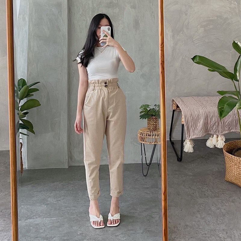 YUTA PANTS - Baggy Pants Wanita - Celana Panjang Wanita Bahan Linen - Celana Harem Kekinian