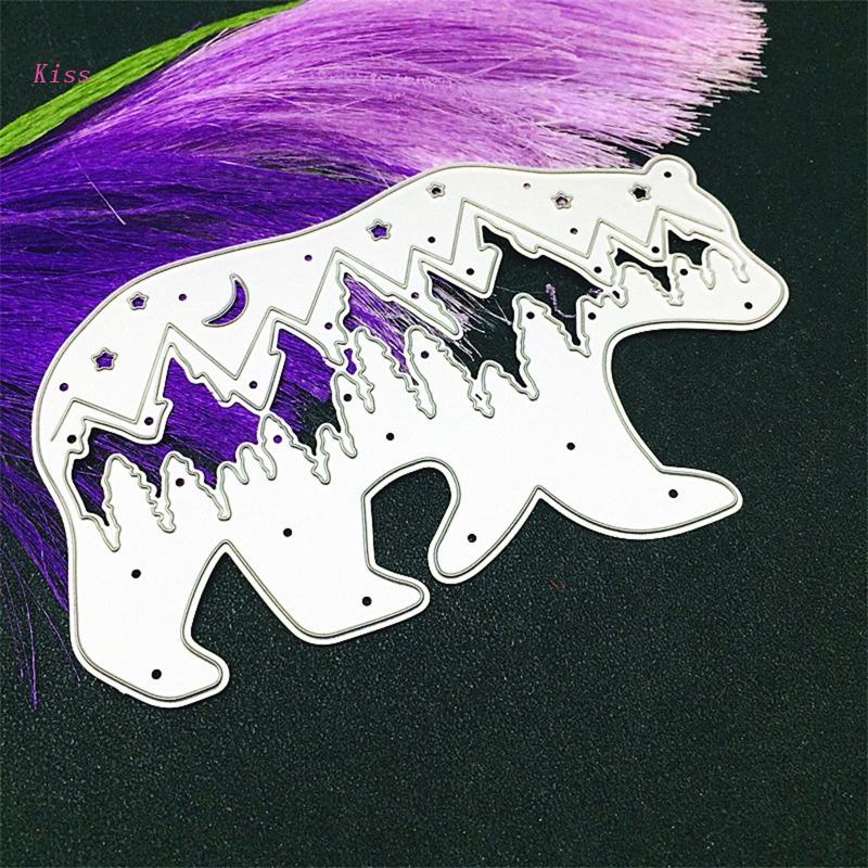Cetakan Stensil Cutting Dies Motif Beruang Hutan Bahan Metal Untuk Scrapbook / Craft Handmade DIY