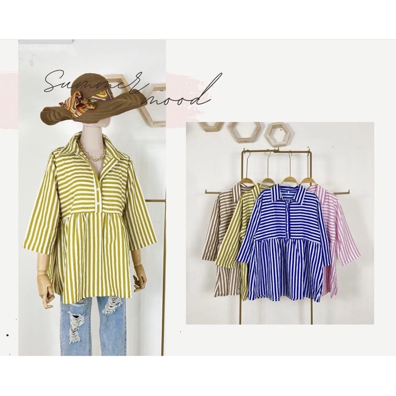 ATASAN FULL COLORS // KEMEJA WARNA WARNI // TOP KANTONG // ATASAN SALUR LOKAL BAHAN IMPORT