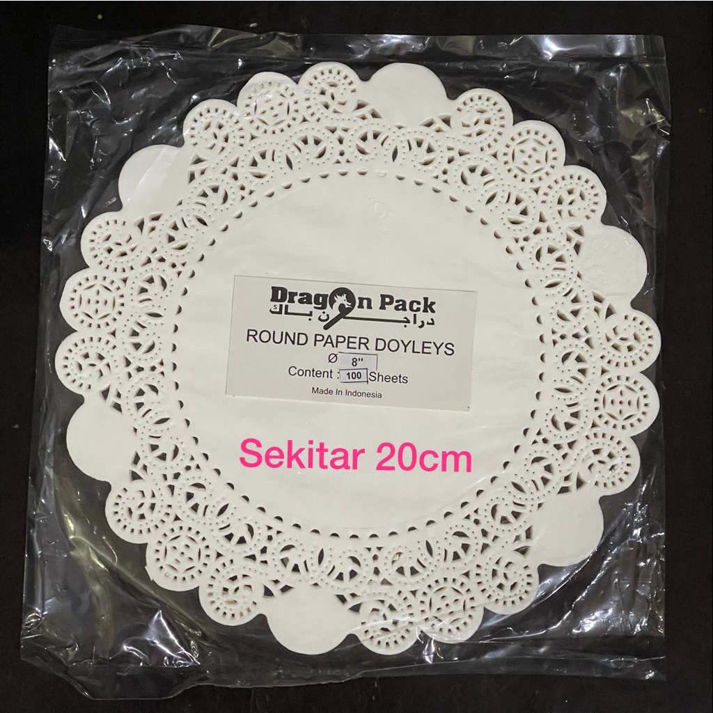 Alas Renda Kue Bulat Doyleys 8” - Bulat isi 100lembar - Renda 20cm