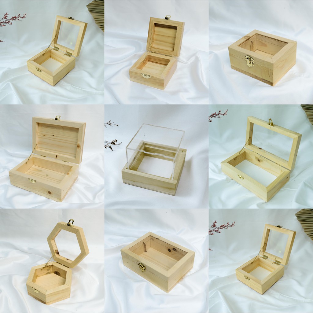 WOODEN BOX | BOX KOTAK KAYU DECOR CRAFT EKSKLUSIF