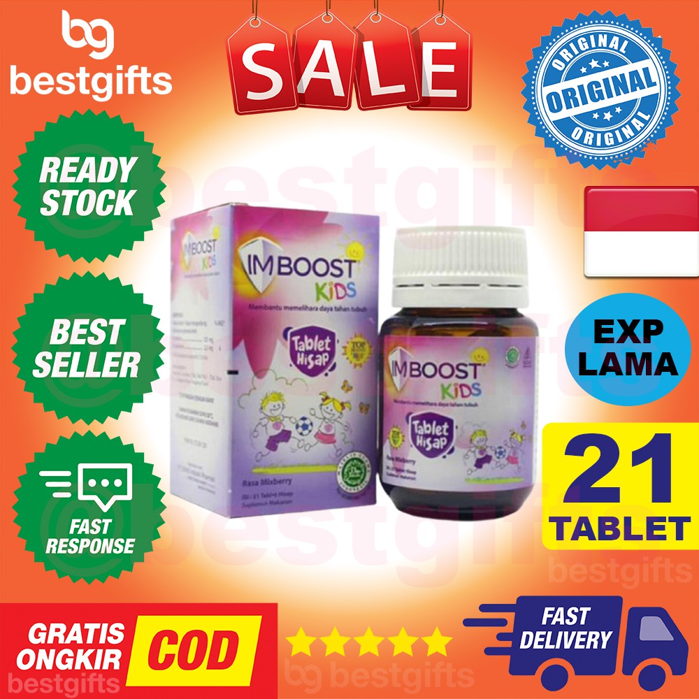 IMBOOST KIDS TABLET HISAP RASA MIXBERRY KEKEBALAN DAYA TAHAN IMUN TUBUH ANAK KID MIX BERRY 21 TABLET