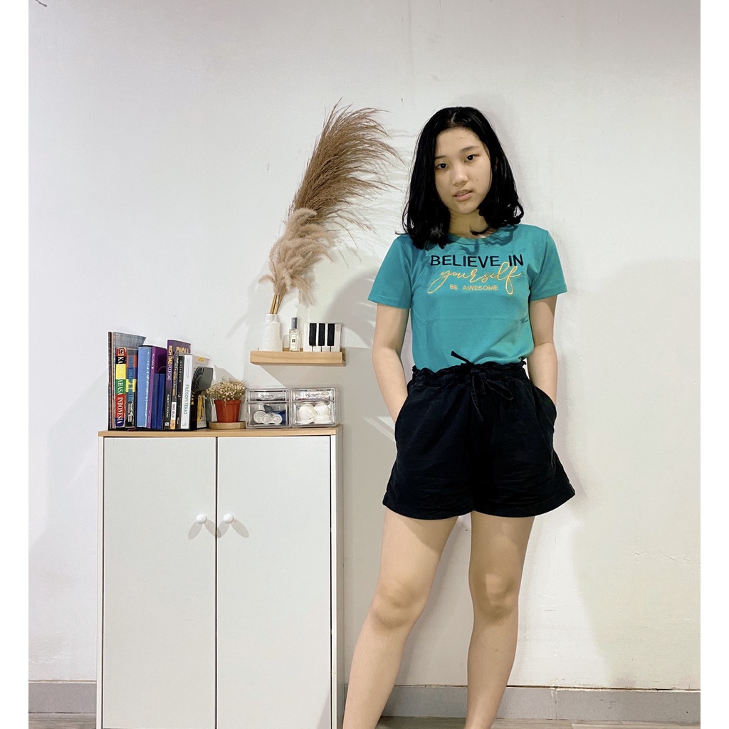 Kaos Cewek T-shirt oblong wanita atasan bordir bahan Babyterry