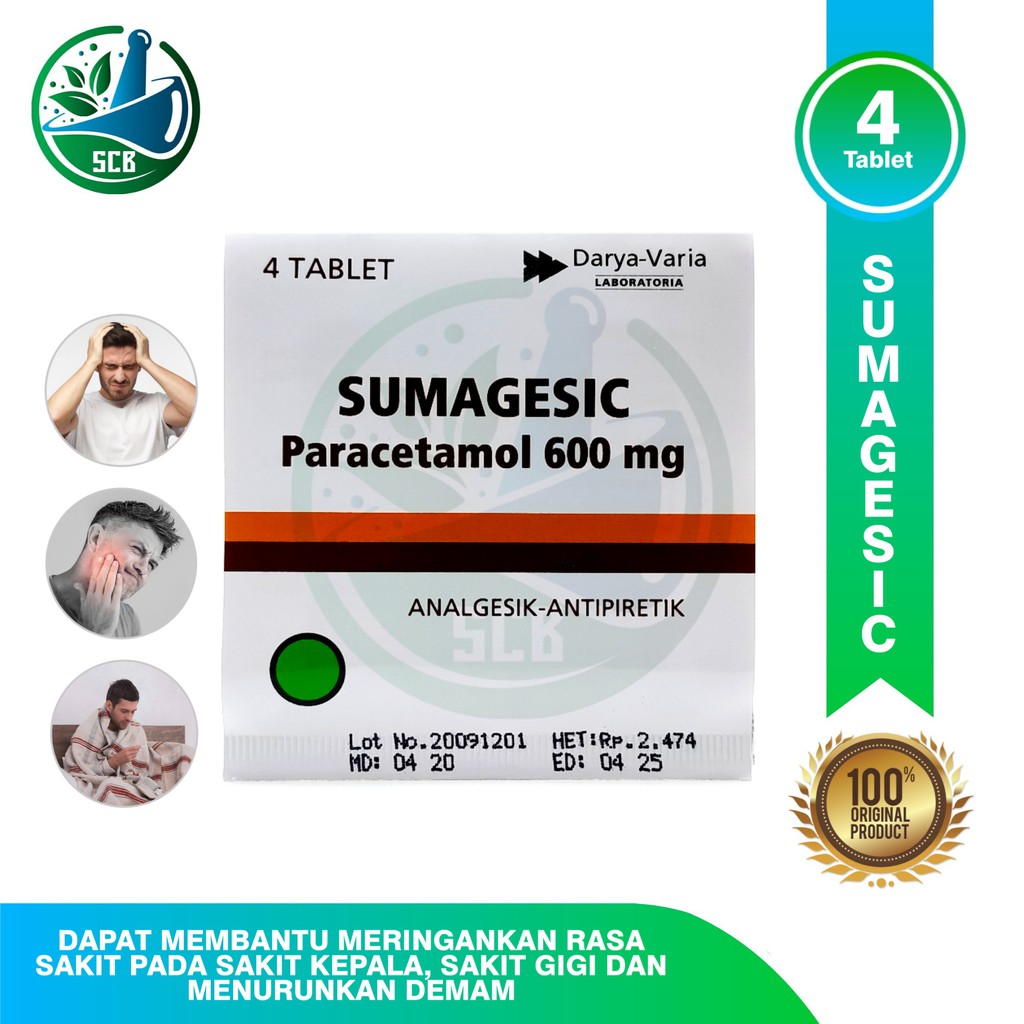 Sumagesic Paracetamol 600 mg - Obat Sakit Kepala,Sakit Gigi & Menurunkan Demam