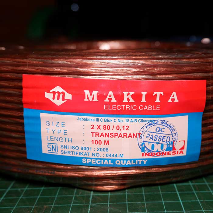 kabel audio speaker makita 2x80 monster transparant 100meter