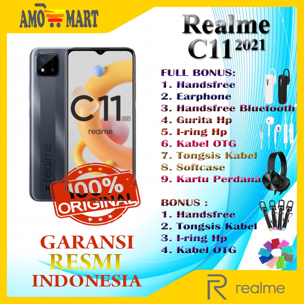 HP BARU REALME C11 2021 RAM 2/32 GB & RAM 4/64 GB NEW 100% ORI GRS RESMI INDONESIA TERMURAH-1