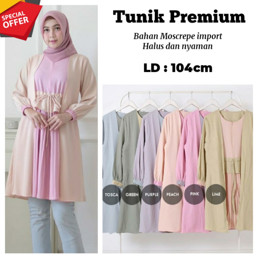 TUNIK WANITA - TUNIK SERUT - BAJU MUSLIM WANITA - TUNIK IMPORT