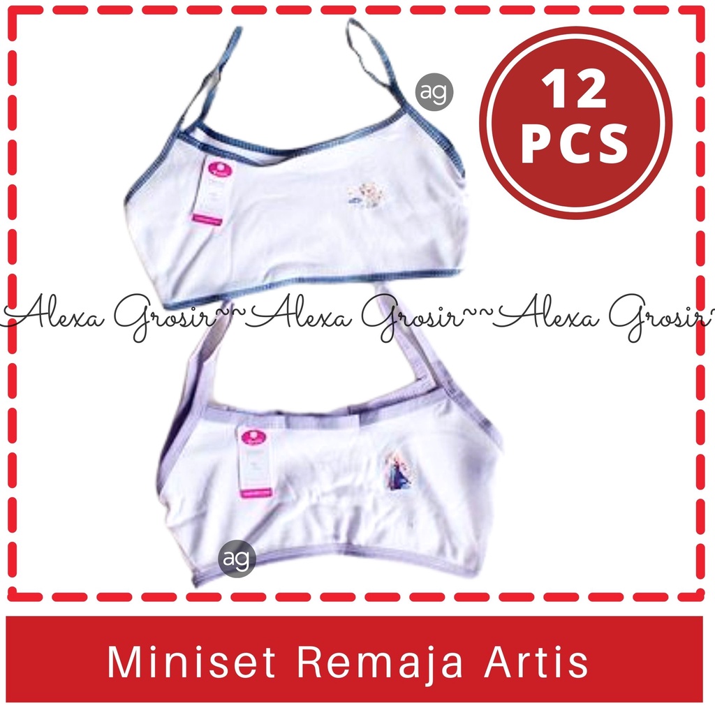 GROSIR 12 PCS Miniset putih tali kecil ABG Anak Remaja Perempuan Sekolah SD SMP SMA merk artis