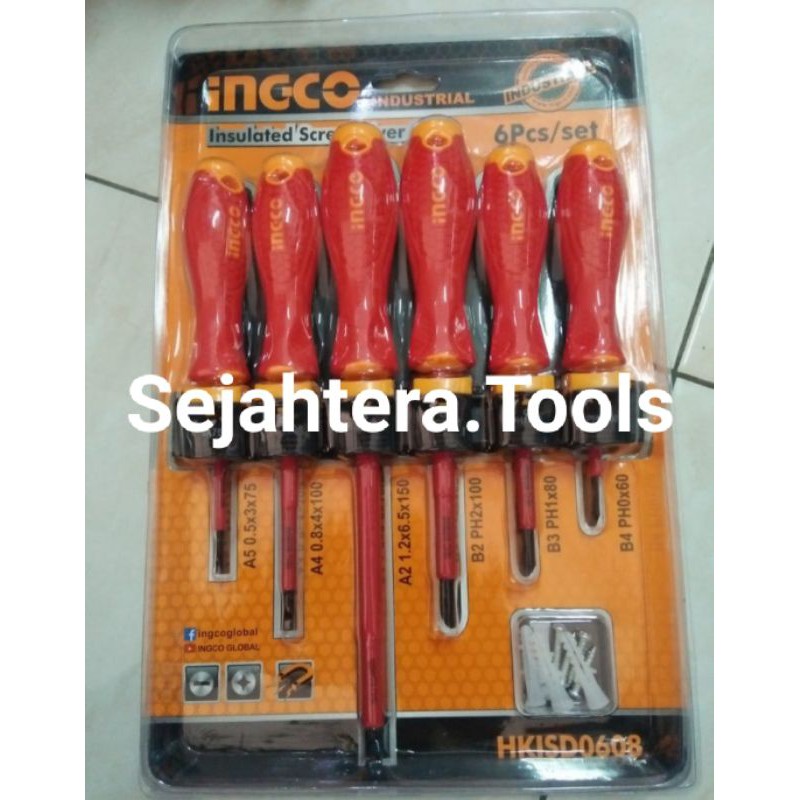 INGCO OBENG LISTRIK SET 6 PCS ELECTRIC ELECTRO SCREWDRIVER INGCO