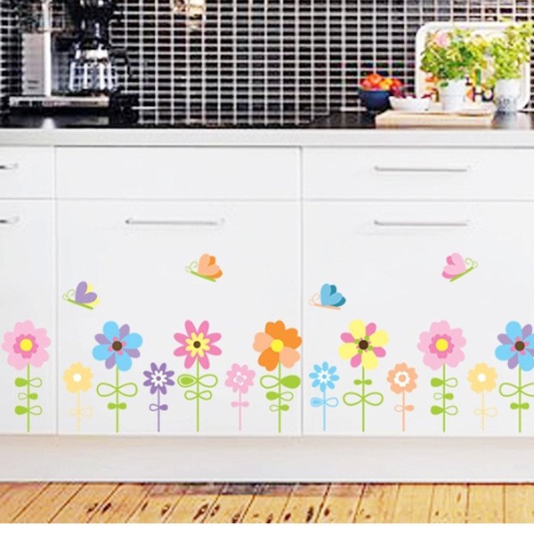 RELIZA WALL STICKER / STIKER DINDING BUNGA BUTTERFLY COLOUR FLOWERS JM8274