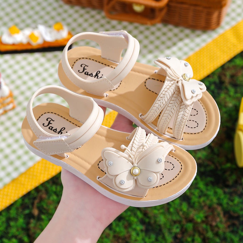 Okaybaby B235 Sandal Flat Kupu Kupu Anak Perempuan Lucu Lembut Import Termurah Kekinian Sendal Casual