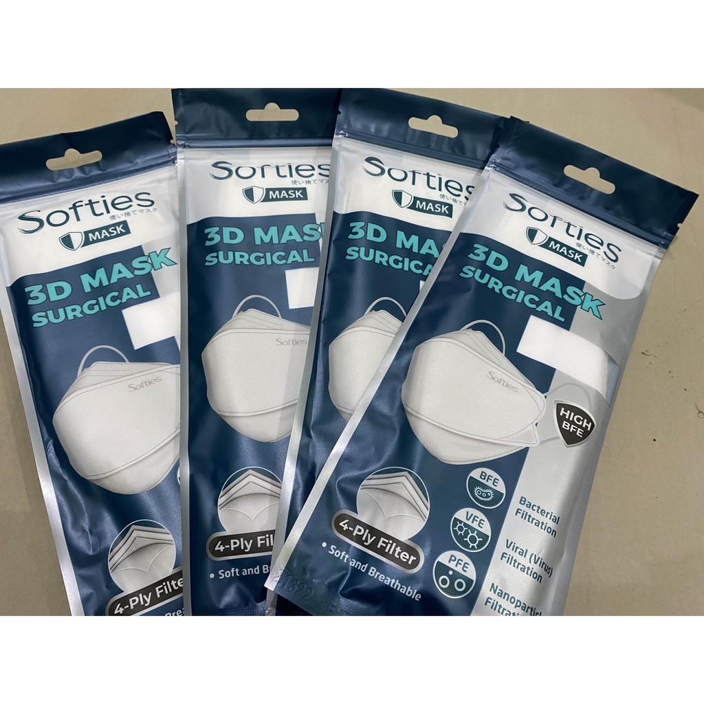 Softies Masker Surgical 3D 4ply KF94 (ORI 100% Jaminan Uang Kembali)