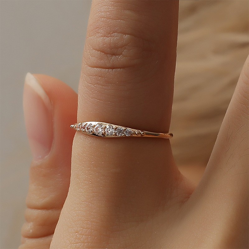 Cincin Simple Sterling Silver Hias untuk Wanita / Perhiasan Wanita Cincin Wanita Mini 15 Variasi