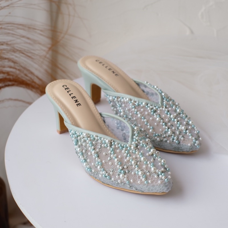 CELLENE Agypt Beads 7cm (7warna) Etalase 1 / wedding shoes brokat payet