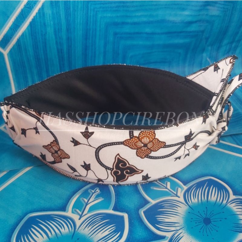 iket mahkuta wangsa-iket sunda bolong batik  kangkungan putih