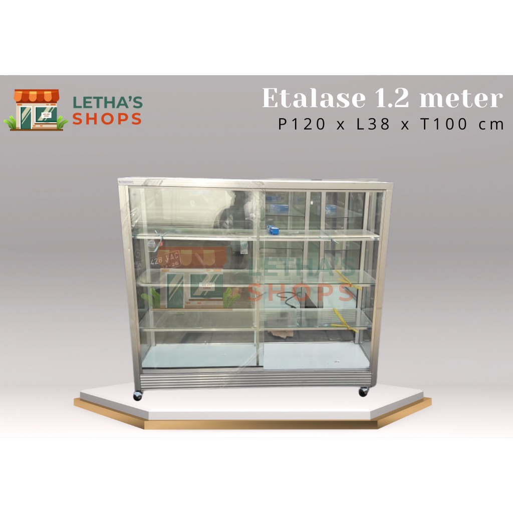 ETALASE ALUMUNIUM KACA (1,2 Meter)