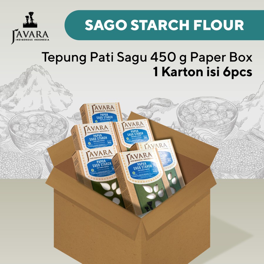 

Javara Sagu Pati Papua | Tepung Javara Papua Sago Starch |1 Karton Isi 6 Pcs