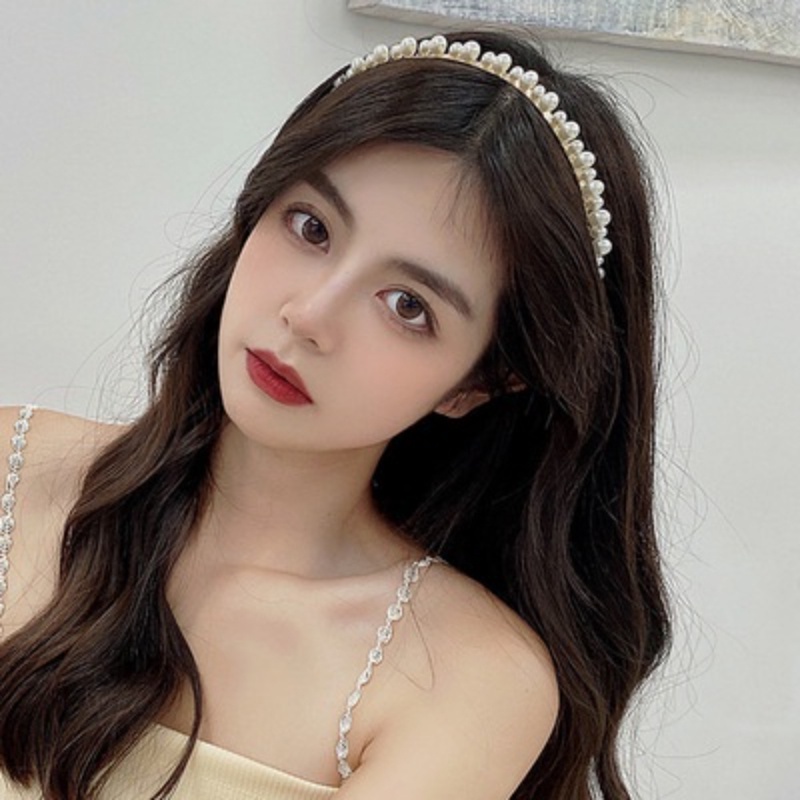 Headband Aksen Mutiara Gaya Korea Untuk Aksesoris Rambut