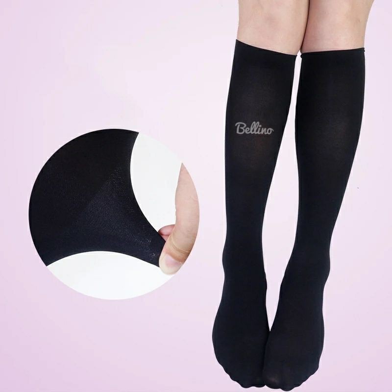 Kaos Kaki Wanita Selutut Bahan Tebal Hitam Putih Cream Murah Berkualitas / Kaos Kaki Panjang Polos