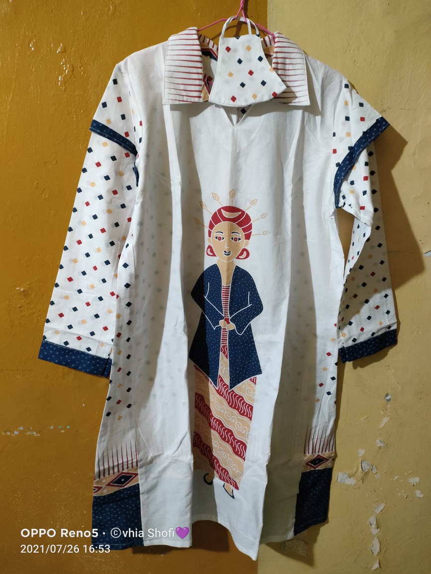 (cod) - Tunik Batik Kekinian Motif Srikandi / Tunik Muslimah / Gaun Batik Pesta