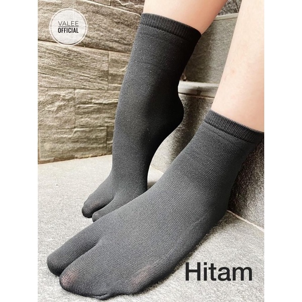 (COD)Kaos Kaki Jempol BAHAN NYLON TEBAL / Kaos Kaki Muslimah / Kaos Kaki Wanita / Tapak Hitam PREMIUM