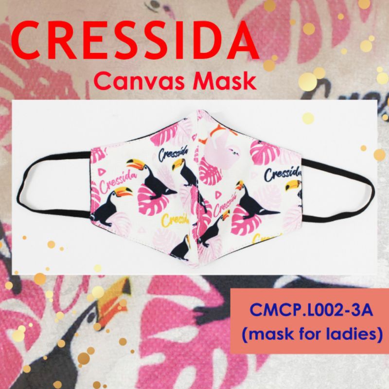 Masker CRESSIDA Canvas Earloop New Collection ORIGINAL 100%/modern