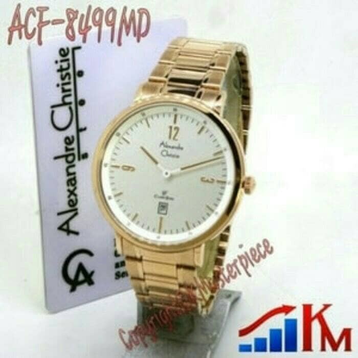 ORI ASLI 100% Best Seller ALEXANDRE CHRISTIE AC 8499 WANITA ROSEGOLD WHITE ORIGINAL Premium