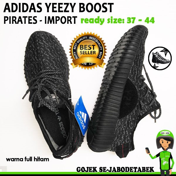 sepatu adidas yeezy pirates black import full hitam - sepatu sneaker adidas - adidas import - adidas