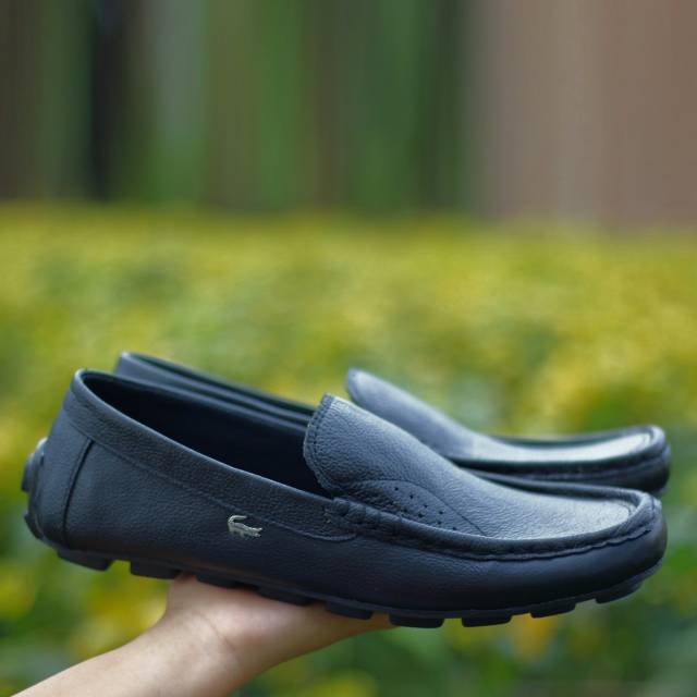 Sepatu cowok keren casual kulit original  asli kantor pria murah slip on bagus kantor lacoste