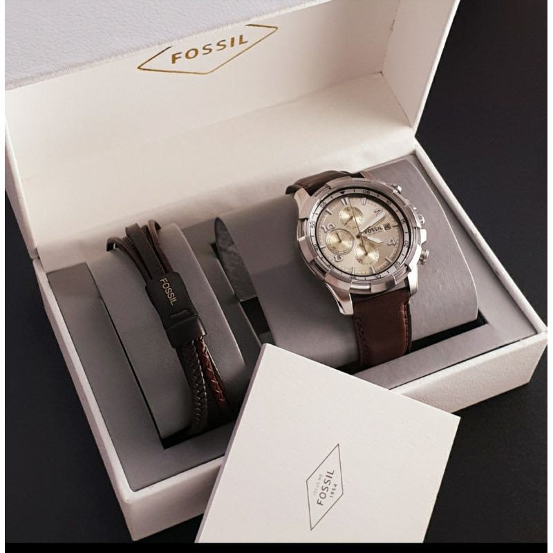 Jam Tangan Pria Free Gelang Merk Fossil Original