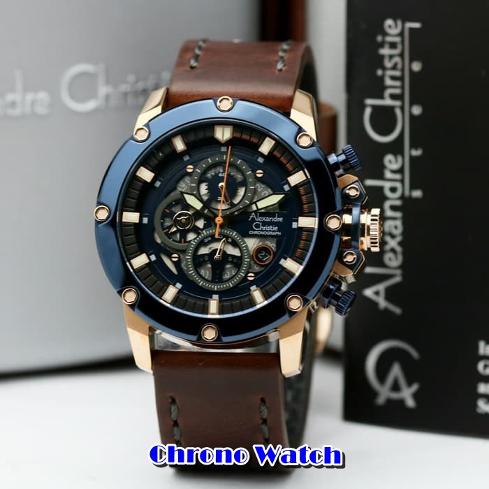 Jam Tangan Alexandre Christie Pria Ac 6416 Mc Lurbu Original Kulit Sport Chronograph 6564 Indonesia