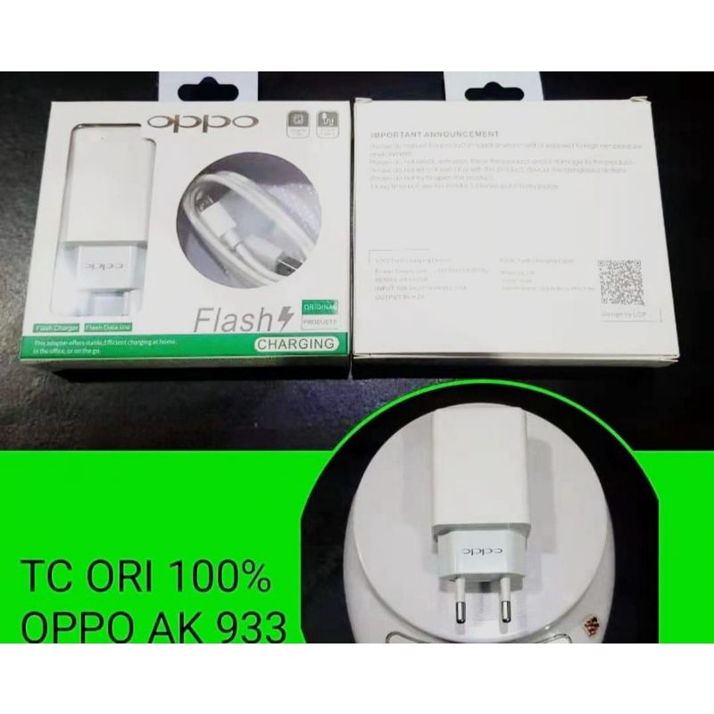 TRAVEL CHARGER OPPO AK933 5V 2 AMPERE CASAN CHARGING CHARGE KEPALA ADAPTOR KABEL DATA MICRO USB DAN TYPE C