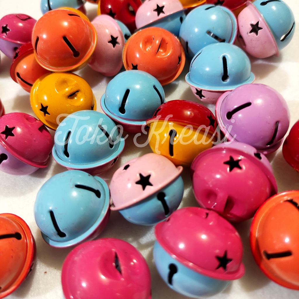 (Per Pcs) Lonceng warna / Lonceng Kucing / Kelintingan / Bell dua warna 30mm