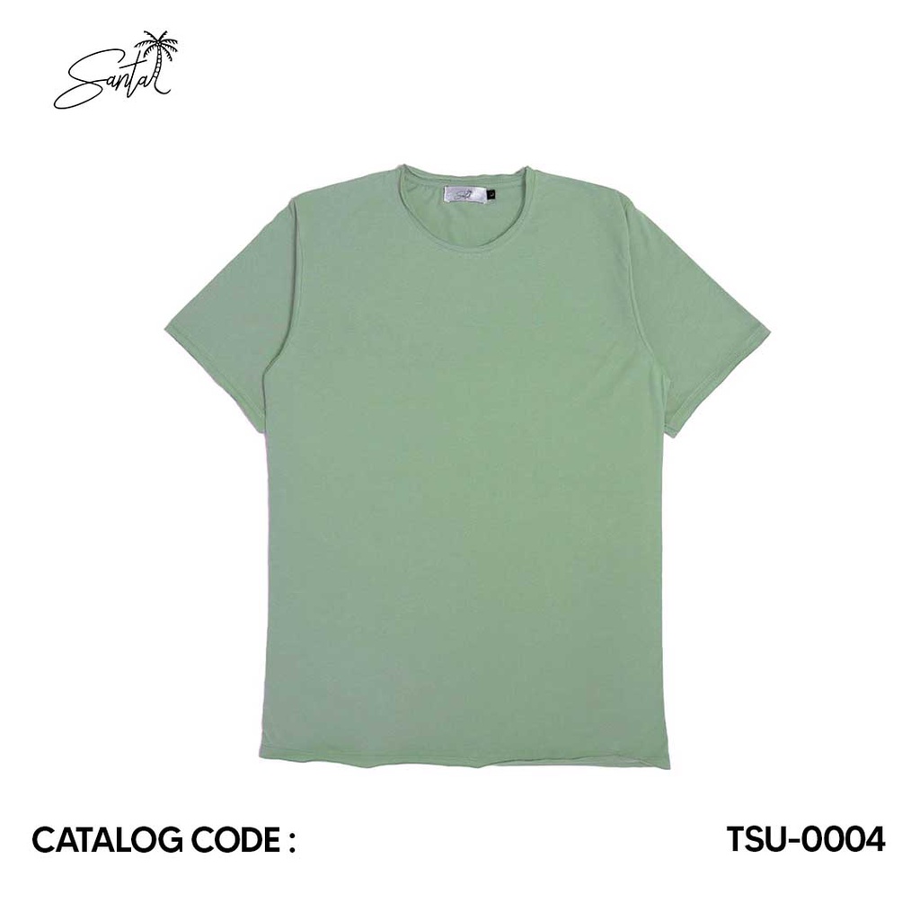 Santai T-shirt Basic Unfinished Sage Green Pria Wanita ( TSU-0004 )