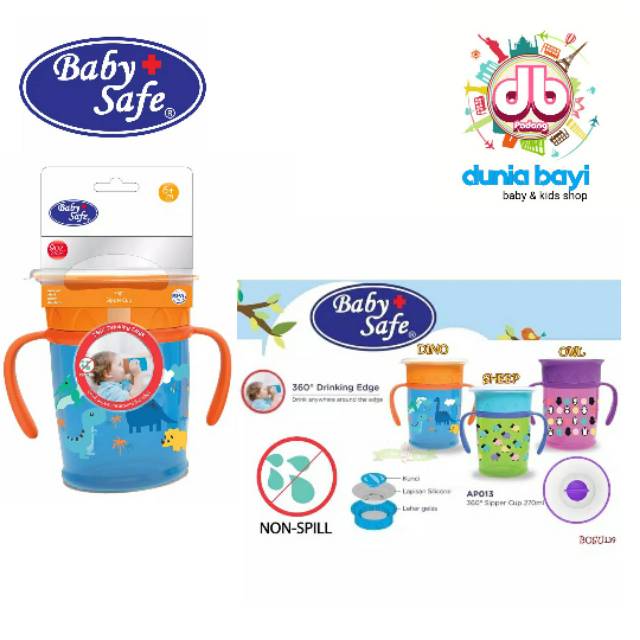 Babysafe 360 sipper cup with handle 270 ml Ap013/botol minum anak