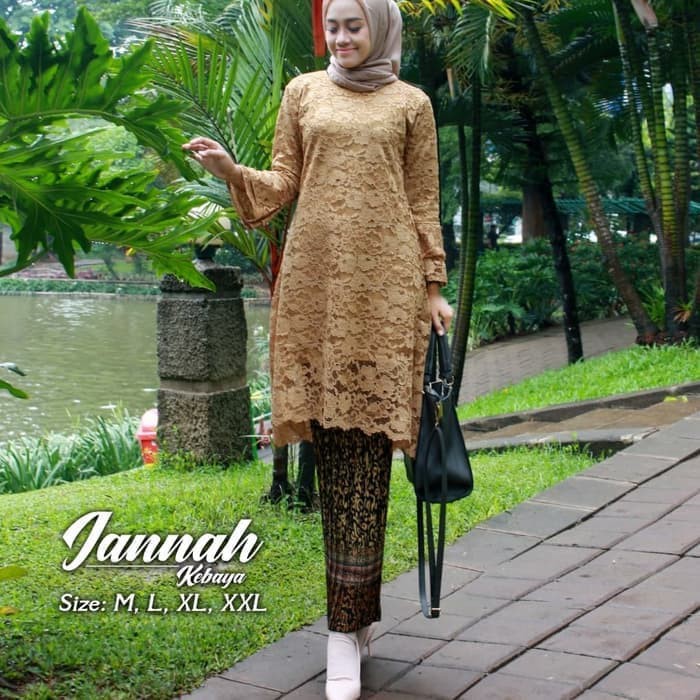 busana kebaya brokat jannah tunik pakaian wanita