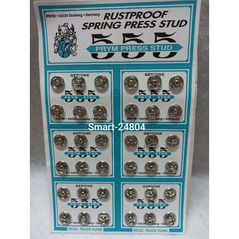 Kancing Cetet /Jepret 555 Putih & Hitam