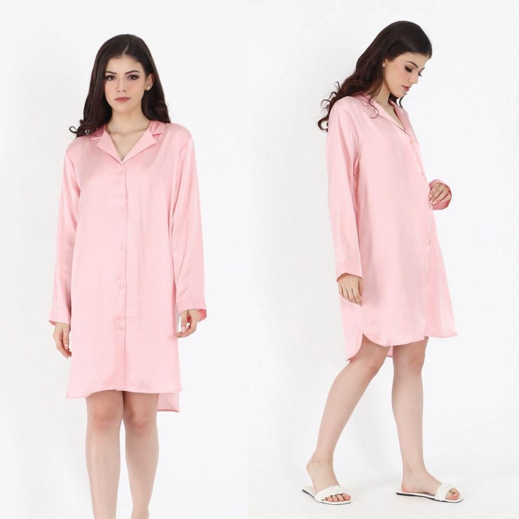 HNM SATIN PINK BAJU TIDUR wanita pakaian // sisa ekspor