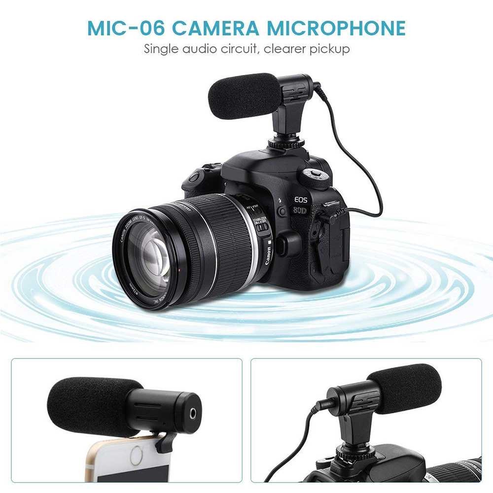 TaffStudio Camera DSLR Shotgun Microphone 3.5mm - MIC-06 - Black