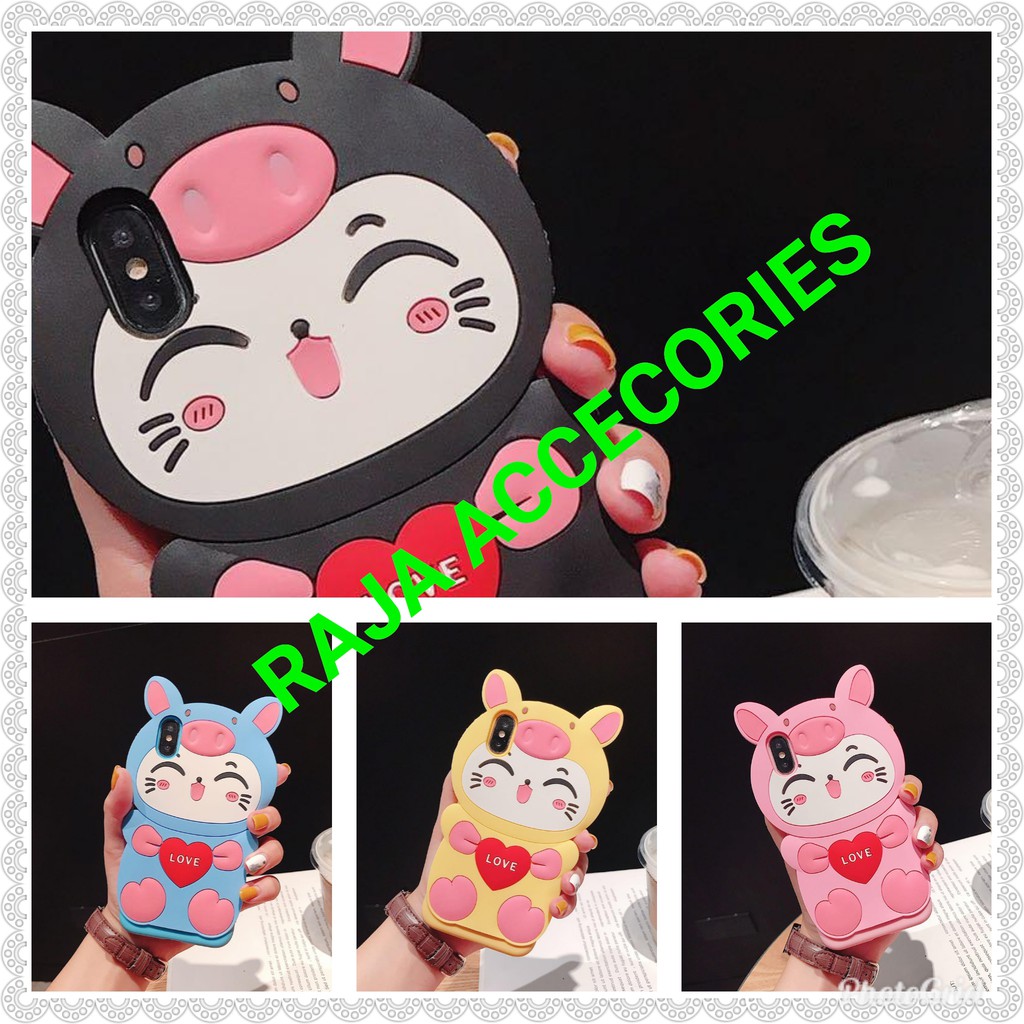 SOFT CASE KARAKTER 3D CAT LOVE VIVO V15 PRO Y19 V11i V5 Y67 V11 PRO