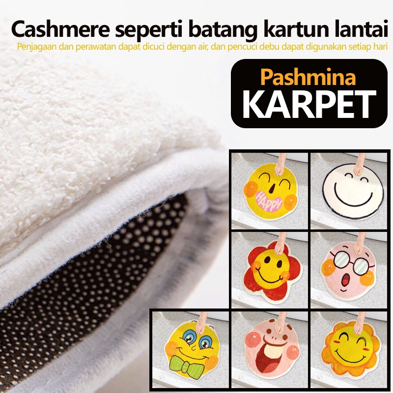 Jual Cm Karpet Kamar Tidur Bulat Kartun Smiley Lantai Tikar Rumah Ruang Tamu Sofa Meja Kopi