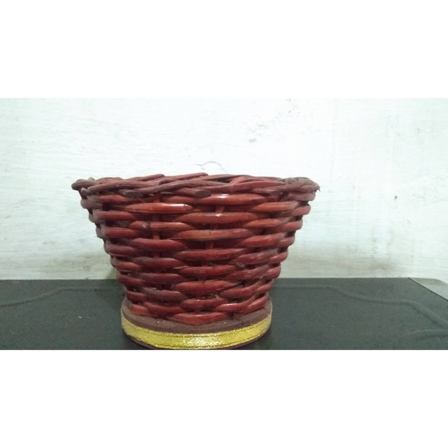 Pot Rotan Bulat/Pot Bunga/Pot Rattan/Pot Bunga Plastik/Vas Bunga Rotan Bulat