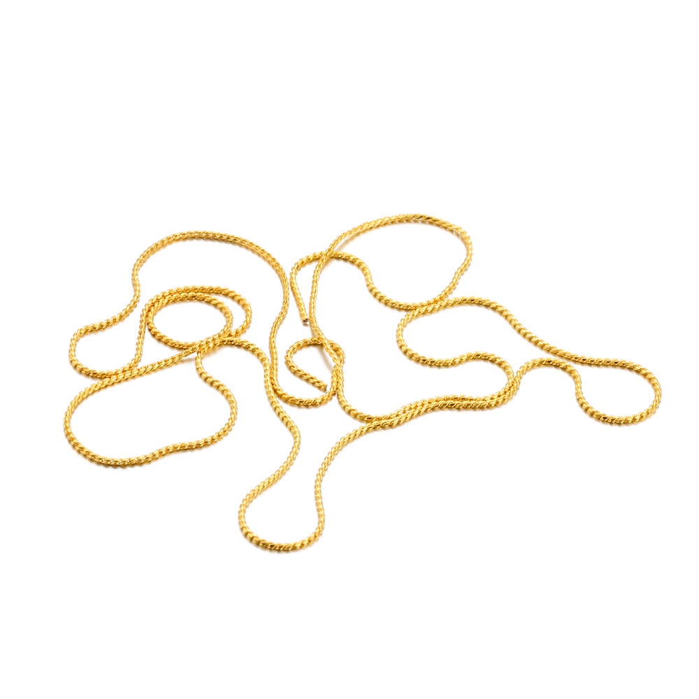 Kalung pola ular rantai manik 1mm, rantai logam tipis（5m/lot）