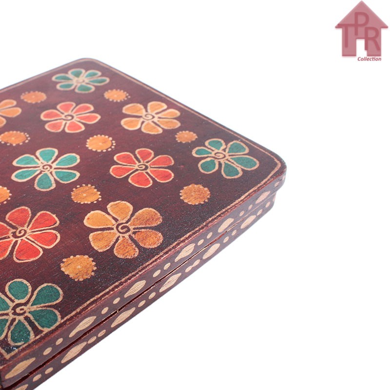 Rekal | Stand Buku Kayu Batik / Motif Bunga - L