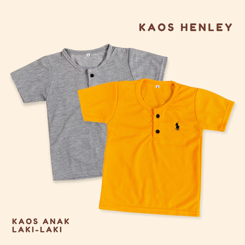 4-6 Tahun KAOS ANAK HENLEY B / KAOS ANAK KANCING