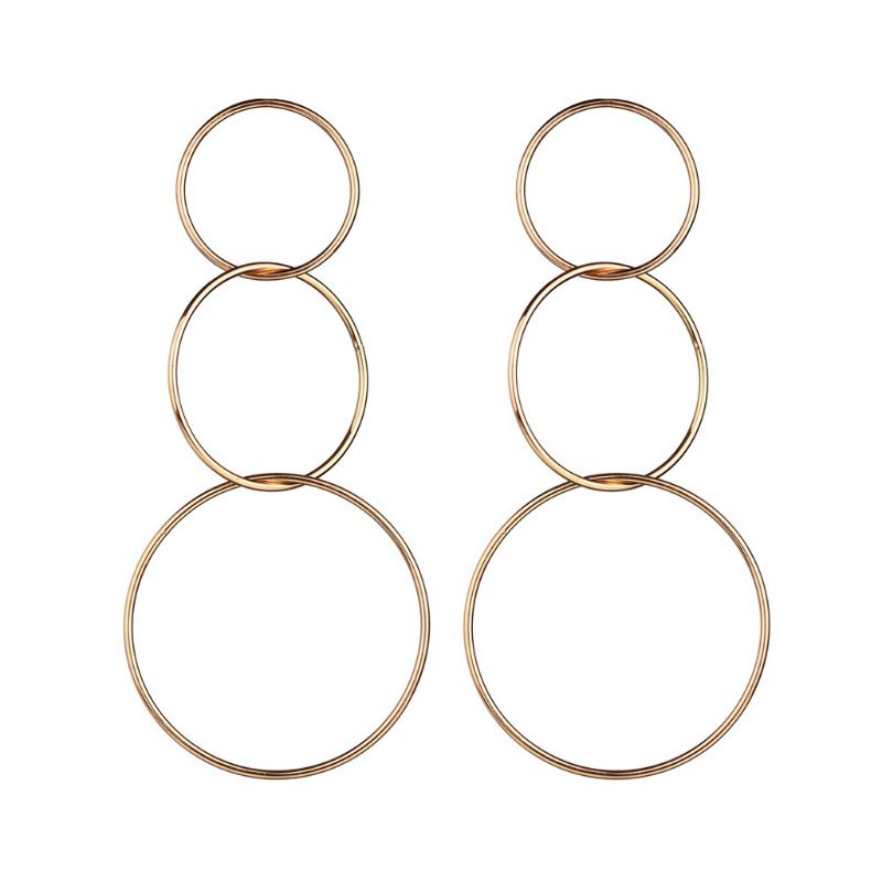 Siy Anting Tusuk Gantung Statement Desain Lingkaran Besar Gaya Sexy Oversize Untuk Wanita