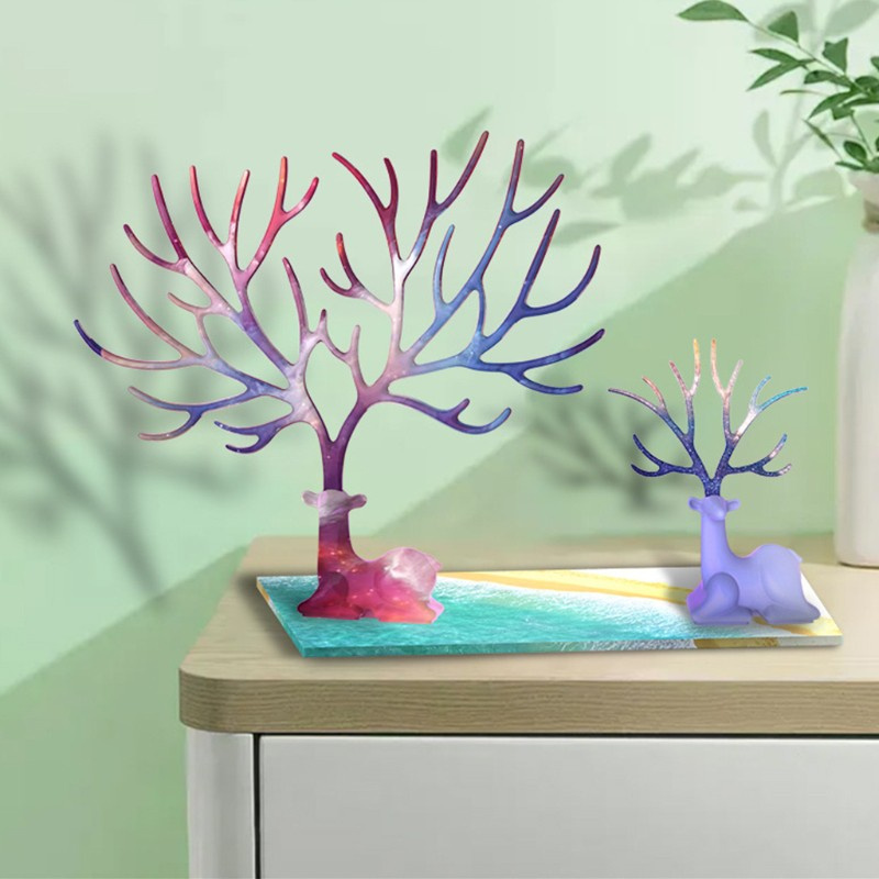 Glitter Rectangle Serving Board Crystal Epoxy Resin Mold Coaster Tray Silicone Mould DIY Crafts Fruit Dish Cup Mat Decor Mold