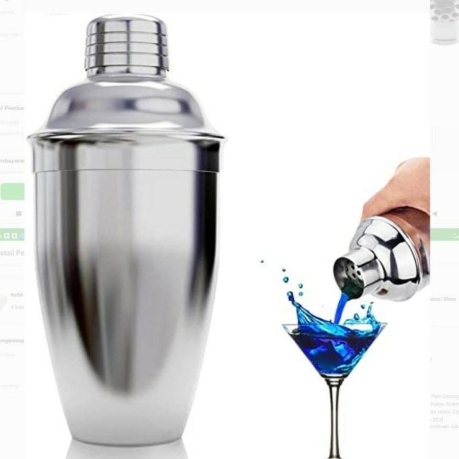 Jual Cocktail Shaker Stainless Steel Premium 550 ML Gelas Pengocok