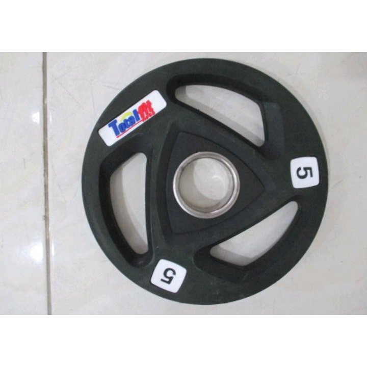 TOTAL HEALTH GYM - New Alat Olahraga Fitness Sport Gym Latihan Angkat Beban Rubber Plate Plat Beban Lapisan Karet 5 Kg Total Fitness