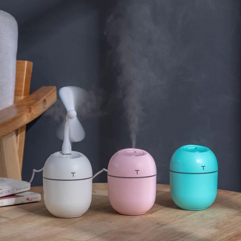 HUMIDIFIER HUMIDIFER PURIFIER DIFFUSER 220ML PELEMBAB UDARA RUANGAN ESSENTIAL OIL BLUE LONJONG